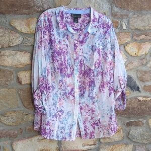 Lane Bryant 100% Cotton Button-down Shirt